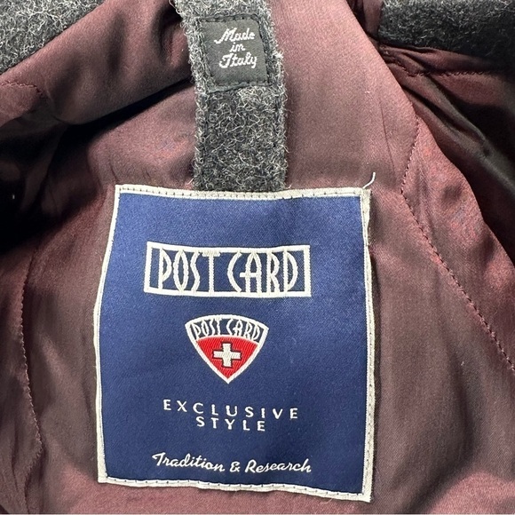 POSTCARD Italy Minimalist Gray Wool Alpaca Blend Jacket Size 4 - Picture 7 of 10